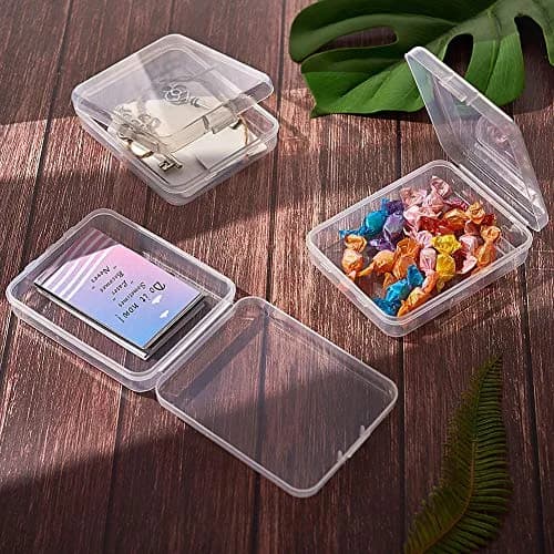 BENECREAT Clear Rectangle Plastic Storage Box 9.3x11.95x2.85cm (3.7x4.7x1.1 Inch) | Pack of 10 for Craft Accessories thumbnail 6
