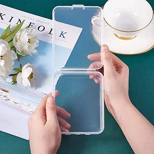 BENECREAT Clear Rectangle Plastic Storage Box 9.3x11.95x2.85cm (3.7x4.7x1.1 Inch) | Pack of 10 for Craft Accessories thumbnail 3