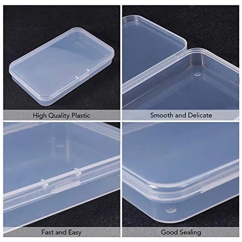 BENECREAT 10 Packs 12.7cm x 8.4cm x 2cm Clear Plastic Storage Boxes | Organize Craft Accessories & Small Items thumbnail 4
