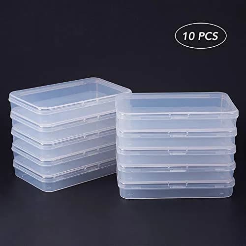 BENECREAT 10 Packs 12.7cm x 8.4cm x 2cm Clear Plastic Storage Boxes | Organize Craft Accessories & Small Items thumbnail 5