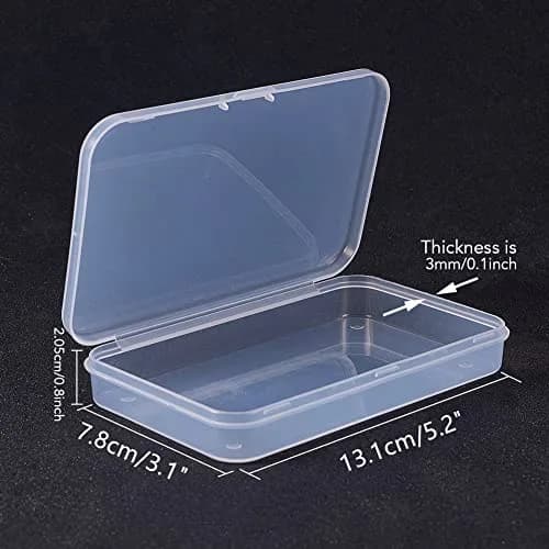 BENECREAT 10 Packs 12.7cm x 8.4cm x 2cm Clear Plastic Storage Boxes | Organize Craft Accessories & Small Items thumbnail 2