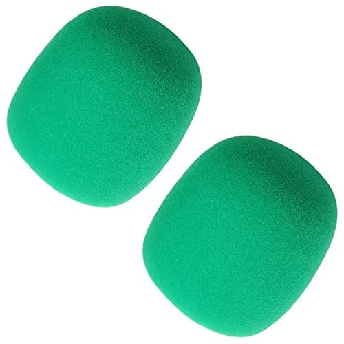 Fielect Microphone Cover Foam Mic Cover Handheld Stage Windscreen, Green | 2Pcs for Clear Sound & Noise Reduction thumbnail 4