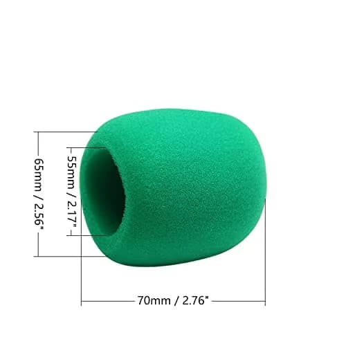 Fielect Microphone Cover Foam Mic Cover Handheld Stage Windscreen, Green | 2Pcs for Clear Sound & Noise Reduction thumbnail 2