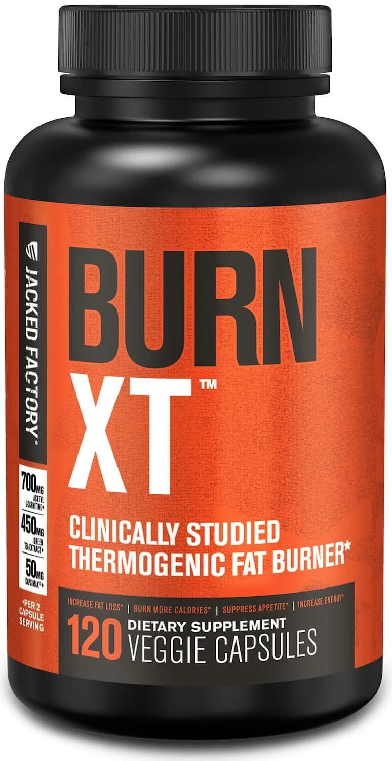 Jacked Factory Burn-XT Clinically Studied Fat Burner & Weight Loss Supplement 120 Count | Metabolism Booster & Appetite Suppressant - main product image