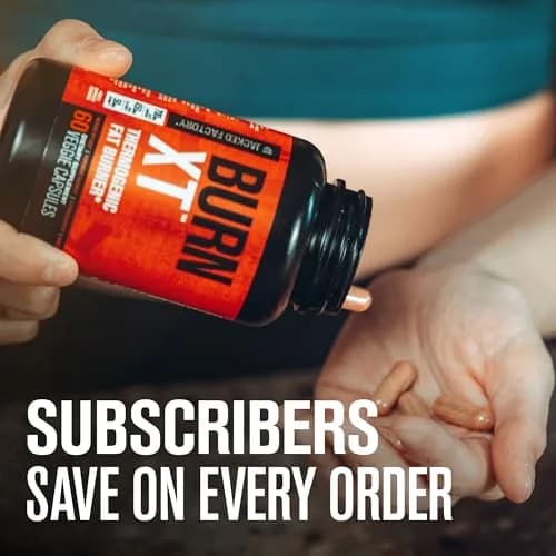 Jacked Factory Burn-XT Clinically Studied Fat Burner & Weight Loss Supplement 120 Count | Metabolism Booster & Appetite Suppressant thumbnail 6