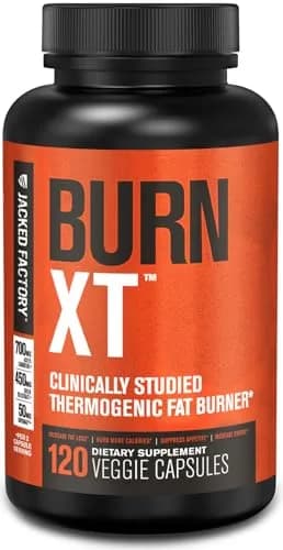 Jacked Factory Burn-XT Clinically Studied Fat Burner & Weight Loss Supplement 120 Count | Metabolism Booster & Appetite Suppressant thumbnail 1