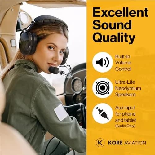 KORE AVIATION P1 Headset for Pilots Mono Noise Reduction | Comfort & Durability thumbnail 5