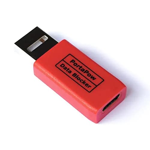 PortaPow USB-A to USB-C Data Blocker | Secure Data Transfer & Reusable Bag thumbnail 1