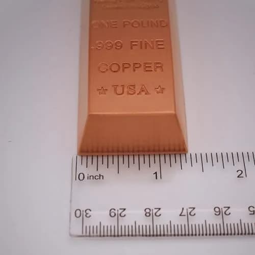 MINT STATE GOLD 1 Pound Copper Bar Trapezoid Ingot .999 Pure Paperweight | Periodic Element Design thumbnail 5