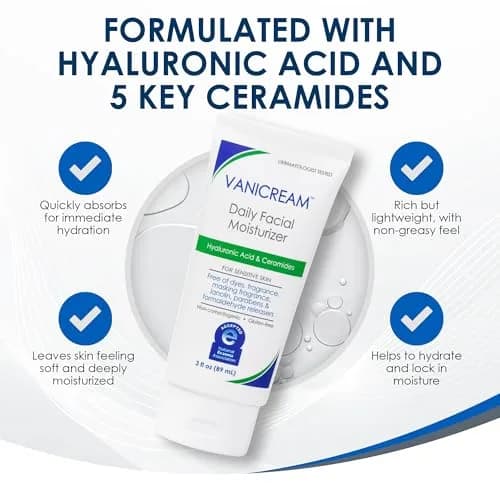 Vanicream Daily Facial Moisturizer Cream 89ml (3 Fl Oz) | Dermatologist Recommended for Sensitive Skin thumbnail 4