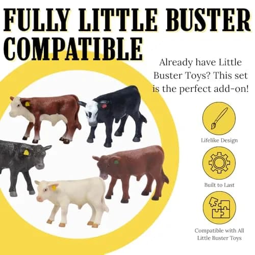 Little Buster Toys Calves Set 5 Pack | Realistic 1/16th Scale Farm Animals thumbnail 4