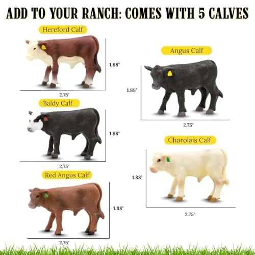 Little Buster Toys Calves Set 5 Pack | Realistic 1/16th Scale Farm Animals thumbnail 3