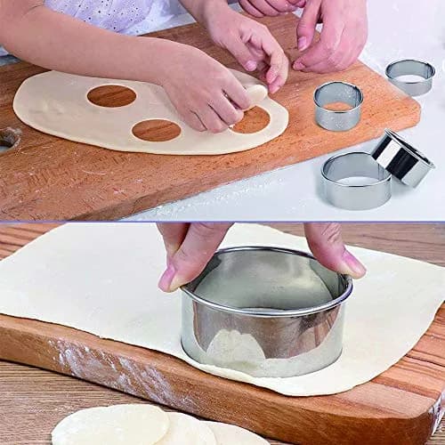 Bukuwa 12 Pcs Round Cookie Biscuit Cutter Set, Graduated Circle Cutters | Stainless Steel, 11.3cm (4.4") Max Diameter thumbnail 5