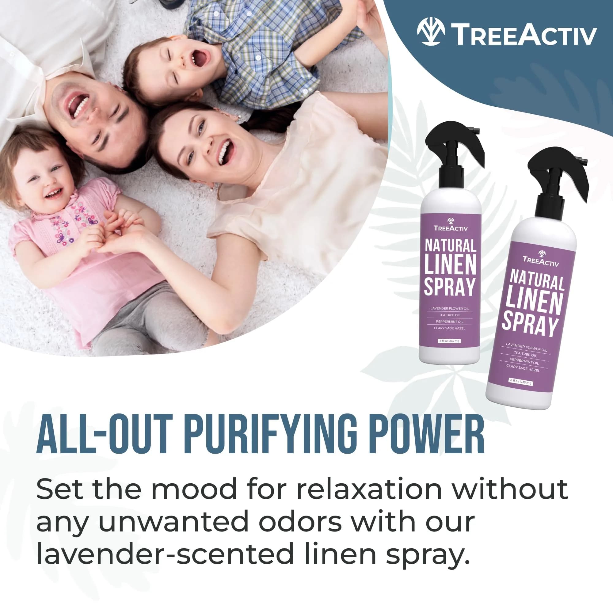TreeActiv Natural Linen Spray Lavender for Sleep 237ml (8 fl oz) | USA Import for Indian Homes - view 7