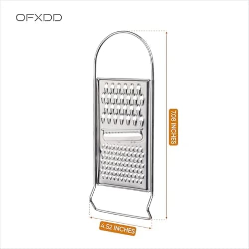 OFXDD Food Grater Metal Cheese Garlic Zester | Ergonomic Flat Vegetable Lemon Ginger Citrus Handheld thumbnail 5