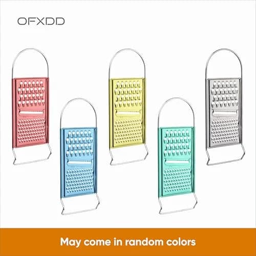 OFXDD Food Grater Metal Cheese Garlic Zester | Ergonomic Flat Vegetable Lemon Ginger Citrus Handheld thumbnail 6
