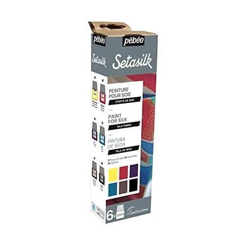 Pebeo Setasilk Silk Fabric Water-Based Paints 6x20ml Assorted | Bright, Glossy Finish for Silk Art thumbnail 3
