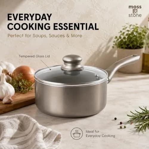 Moss & Stone Pots and Pans Set Nonstick 6-Piece | Induction Compatible, Durable & Stylish thumbnail 4