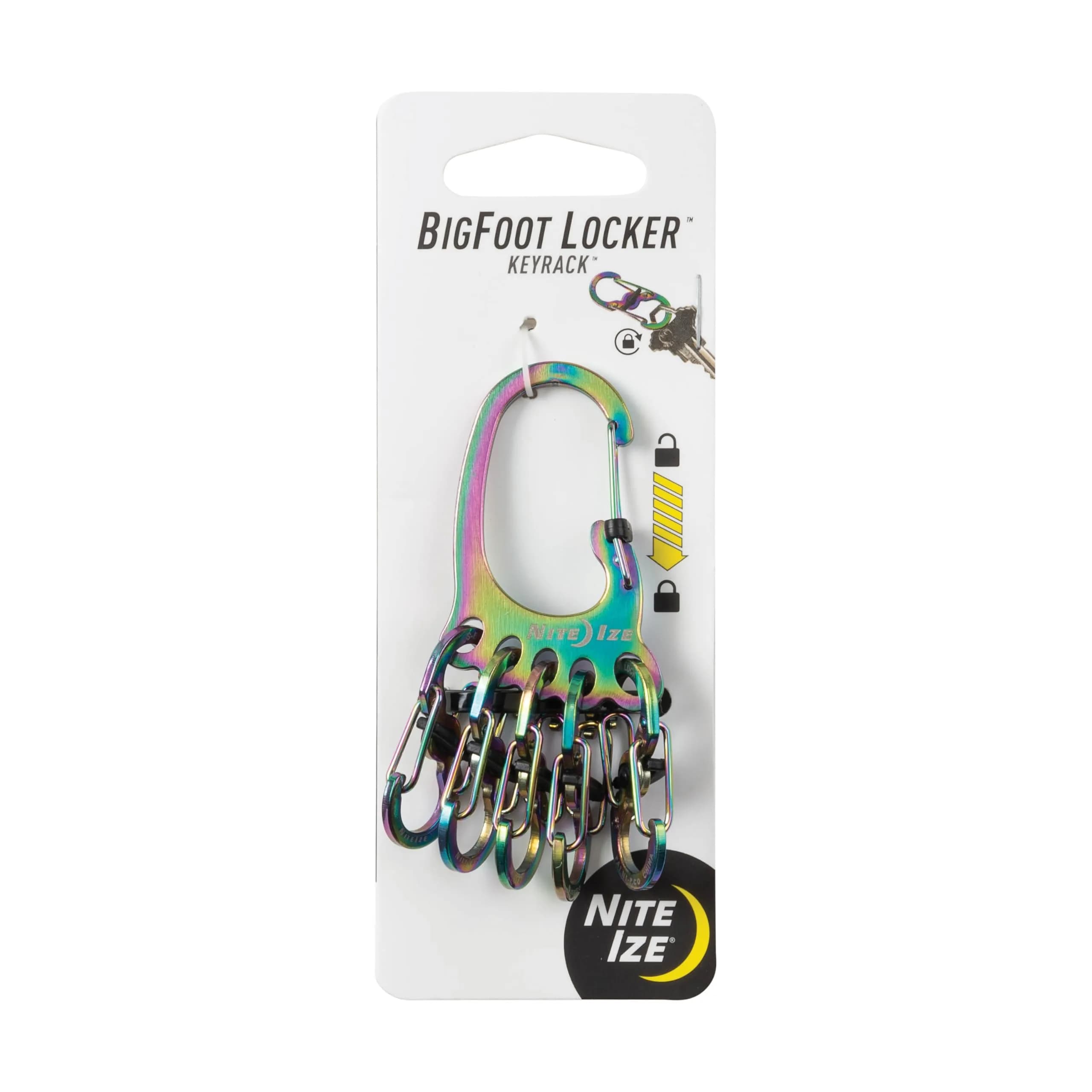 Nite Ize Bigfoot Locker KeyRack Stainless Steel Carabiner Holds 15 Keys | Hiking & Everyday Use — Stainless