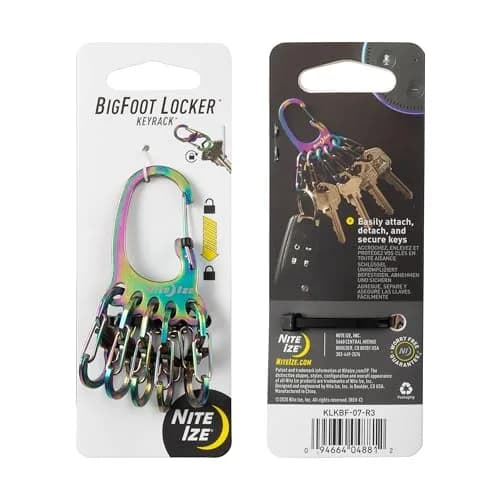 Nite Ize Bigfoot Locker KeyRack Stainless Steel Carabiner Holds 15 Keys | Hiking & Everyday Use thumbnail 8