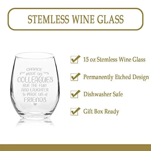 Veracco Stemless Wine Glass 266ml (15 Fl Oz) | Funny Birthday Gift for Friends & Colleagues thumbnail 4