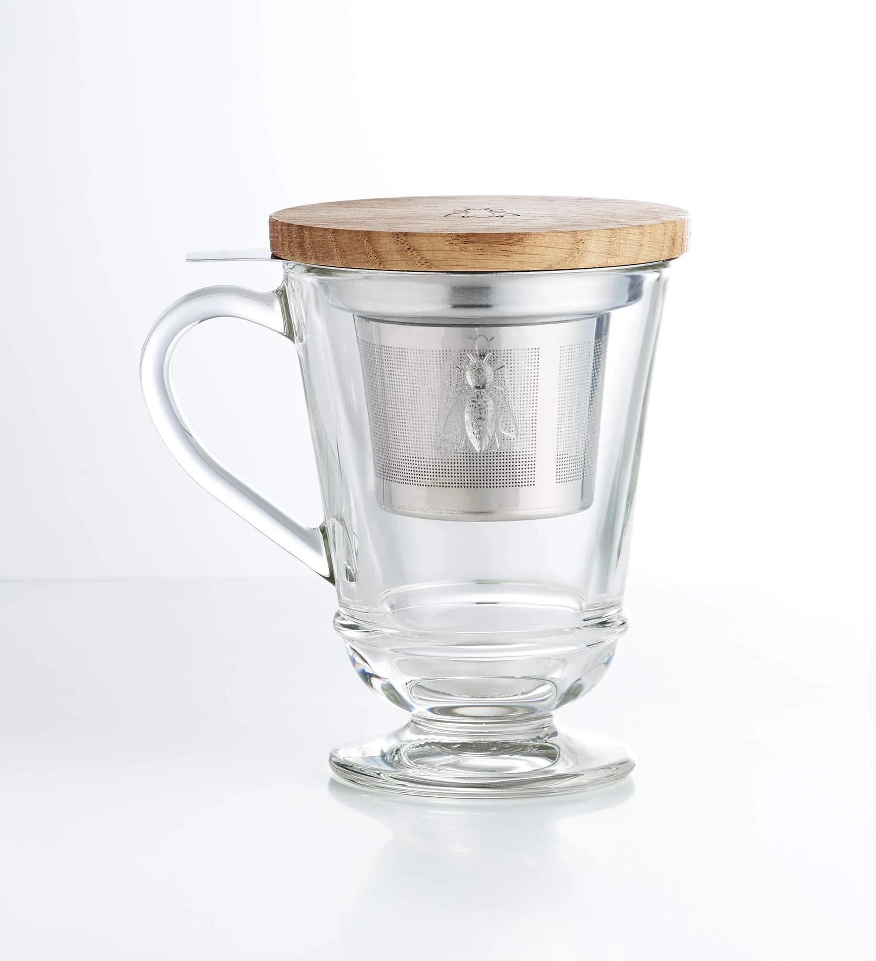 La Rochère Bee Tea Cup with Infuser & Lid 265ml (9.7 fl oz) | French Elegance for Loose Leaf Tea — Clear" or "Transparent
