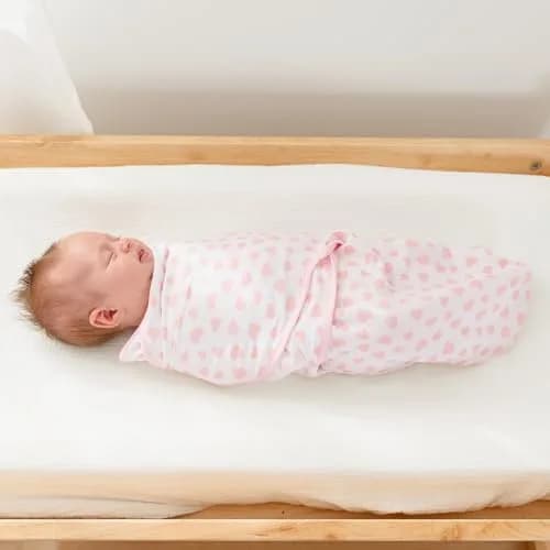 Comfy Cubs Baby Swaddle Blanket Small | Breathable 100% Cotton, Adjustable, 3-Pack Pink thumbnail 4
