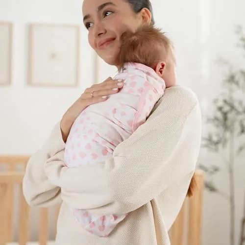 Comfy Cubs Baby Swaddle Blanket Small | Breathable 100% Cotton, Adjustable, 3-Pack Pink thumbnail 2