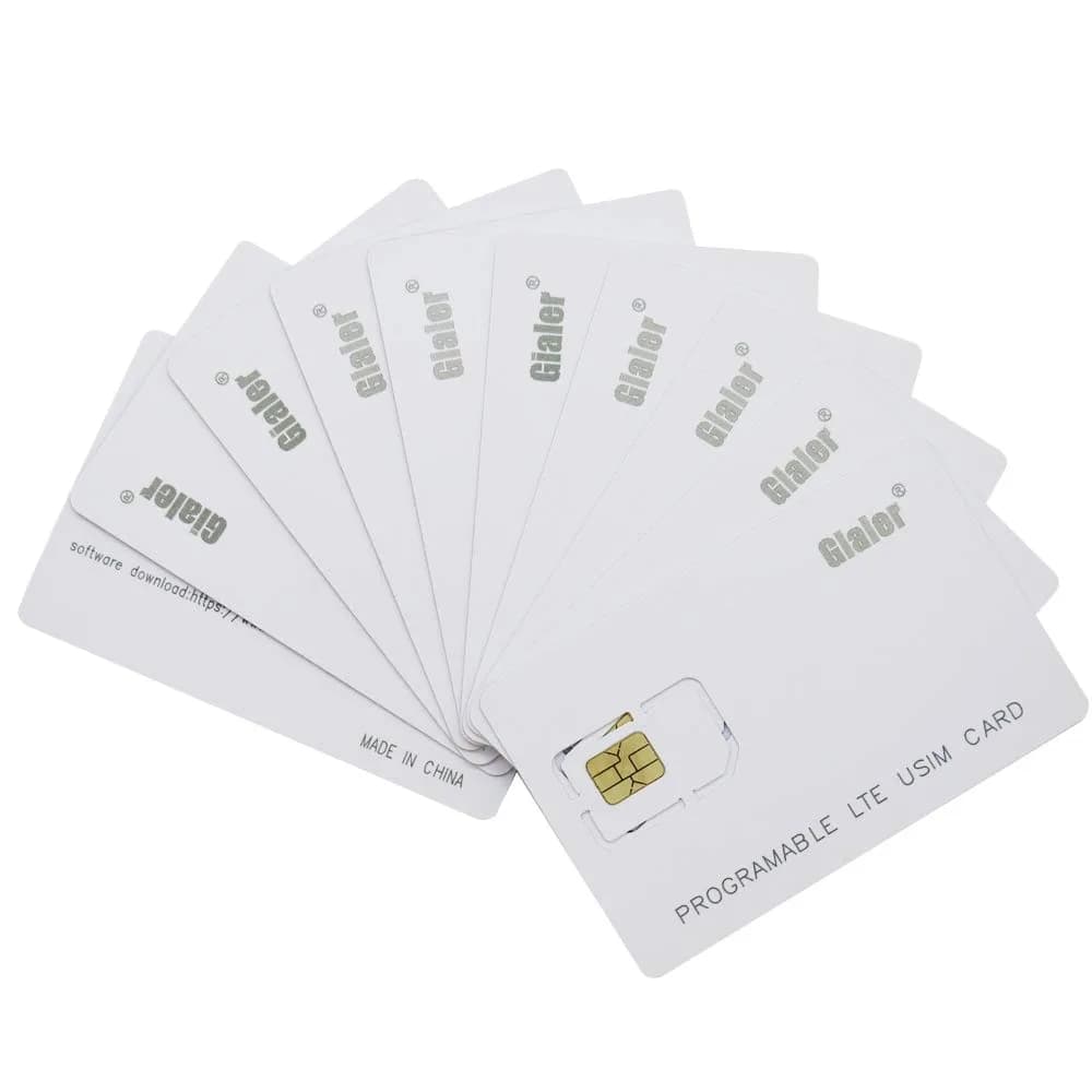 Gialer Programmable SIM Card 100-Pack | 4G LTE WCDMA GSM Nano Micro Standard - main product image