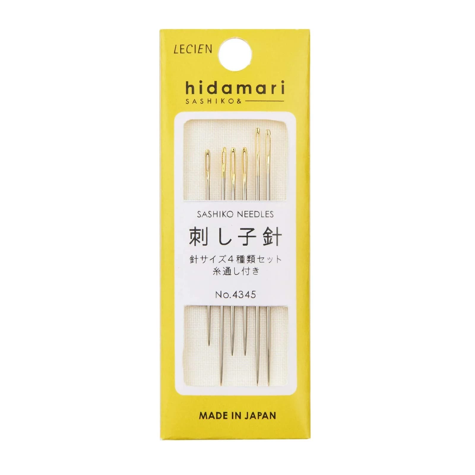 JimysCo Sashiko Needles - Lecien Japan 10 cm (3.93 in) | Set of 6 Metal Needles - main product image