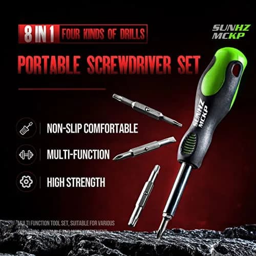 SUNHZ MCKP 8-in-1 Multi-Purpose Screwdriver Set with Magnetic Bits | Ergonomic Grip & High-Strength Steel thumbnail 2