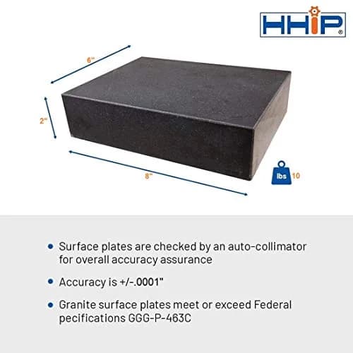 HHIP 6" X 8" X 2" Granite Surface Plate Grade B | Precision Measuring thumbnail 3