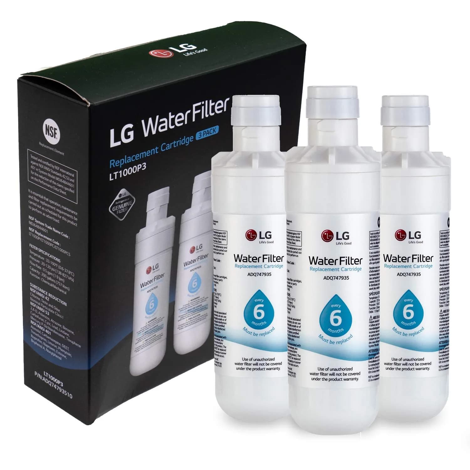 LG LT1000P3 Refrigerator Water Filter 200 Gallons (757 L) | NSF Certified for Cleaner Water - view 3