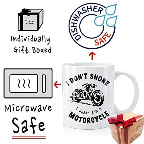 CHIEN-CHI LILI I Don't Snore I Dream I'm A Motorcycle Mug 325ml (11oz) | Funny Biker Gift for Dad Husband Boyfriend Uncle thumbnail 2
