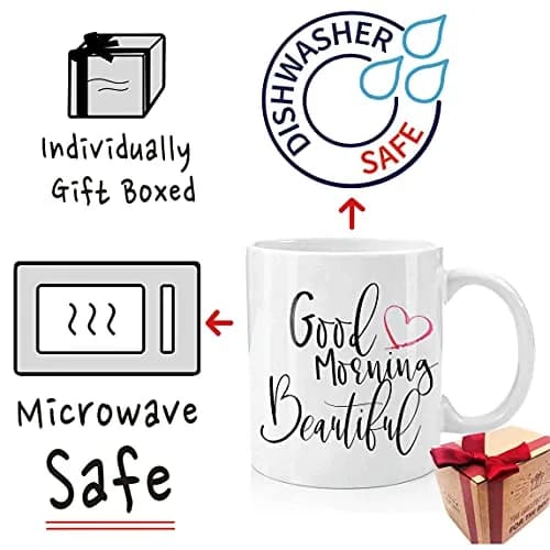 CHIEN-CHI LILI Good Morning Beautiful Coffee Mug 11oz | Sarcastic Gift for Women, Microwave & Dishwasher Safe thumbnail 2