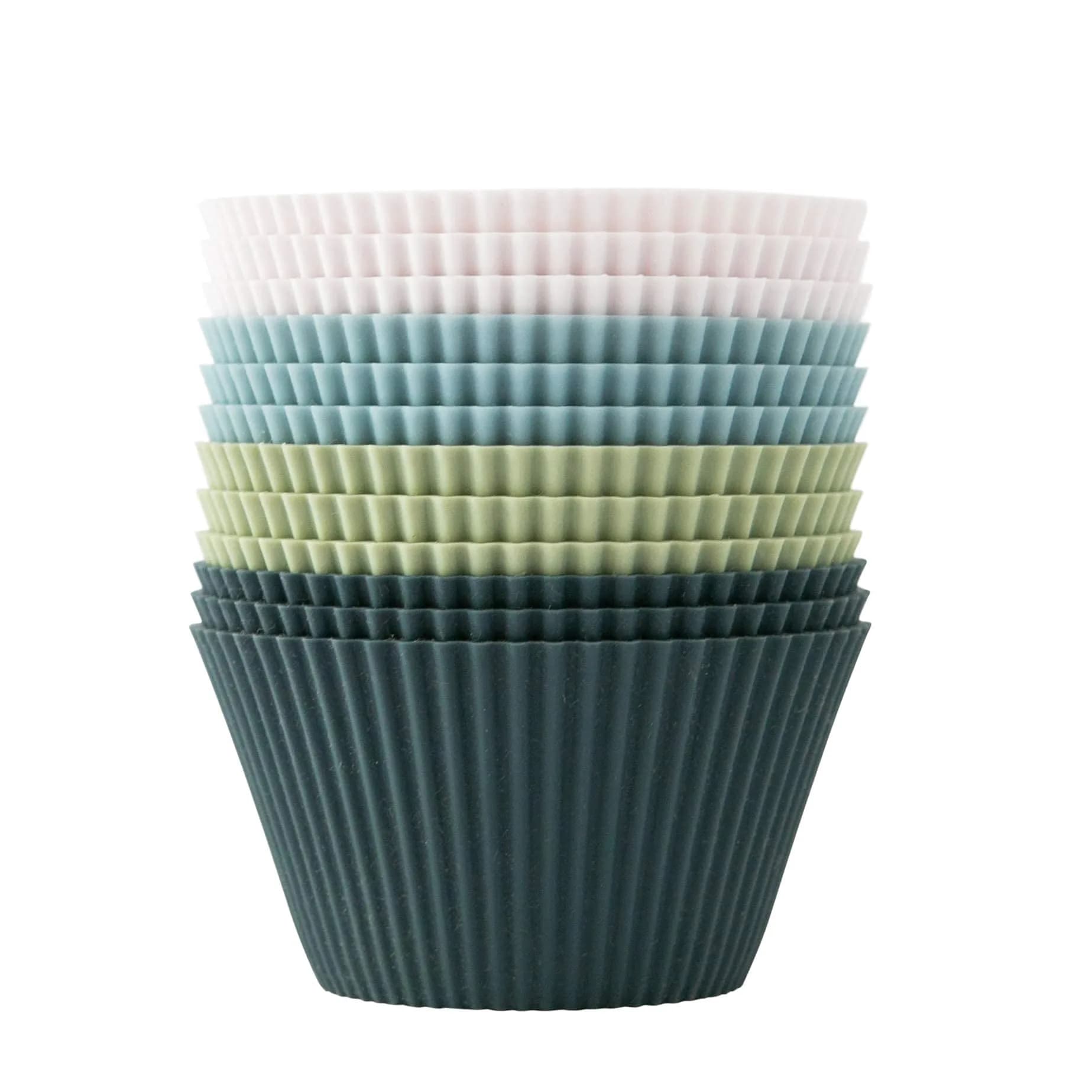 The Silicone Kitchen Jumbo Silicone Baking Cups 3.5in Diameter x 2in Height (12 Pack) | Reusable, Non-Toxic, BPA Free — Jumbo