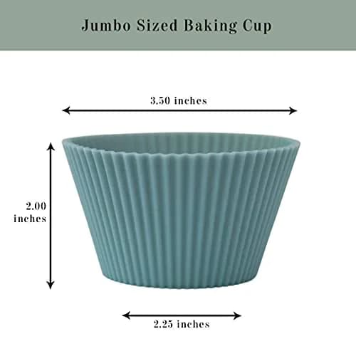 The Silicone Kitchen Jumbo Silicone Baking Cups 3.5in Diameter x 2in Height (12 Pack) | Reusable, Non-Toxic, BPA Free thumbnail 6