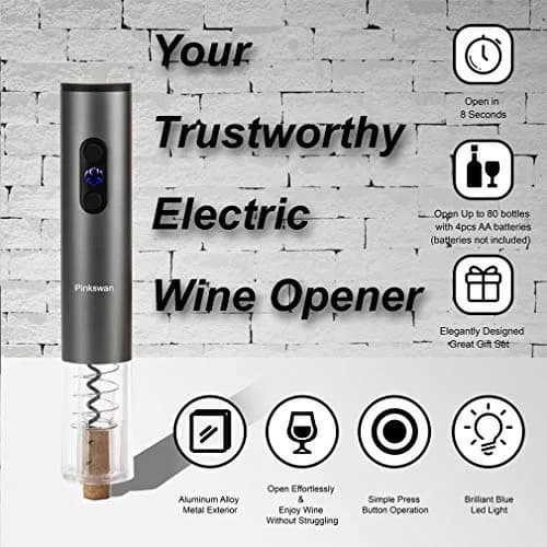 Pinkswan Electric Wine Opener Gift Set with Whiskey Stones | Effortless Corkscrew & Accessories thumbnail 4