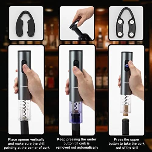 Pinkswan Electric Wine Opener Gift Set with Whiskey Stones | Effortless Corkscrew & Accessories thumbnail 5