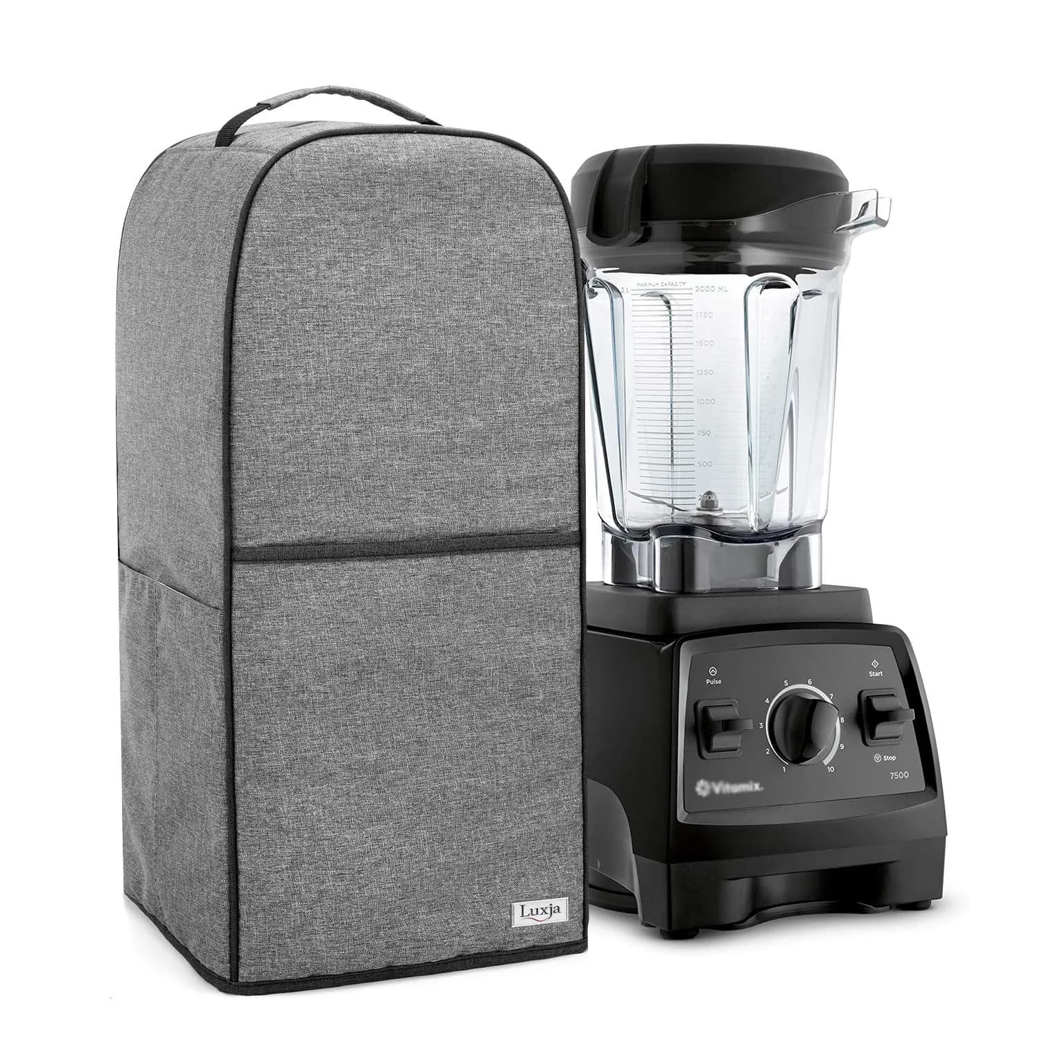 LUXJA Blender Cover for Vitamix 64 oz Low-Profile Blender, Gray | Water-Resistant Nylon Dust Protector — Gray