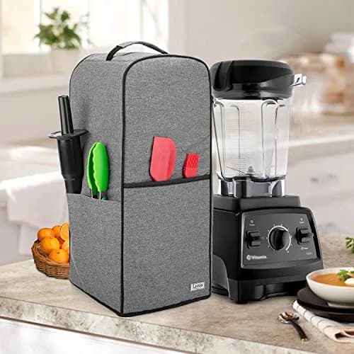 LUXJA Blender Cover for Vitamix 64 oz Low-Profile Blender, Gray | Water-Resistant Nylon Dust Protector thumbnail 7