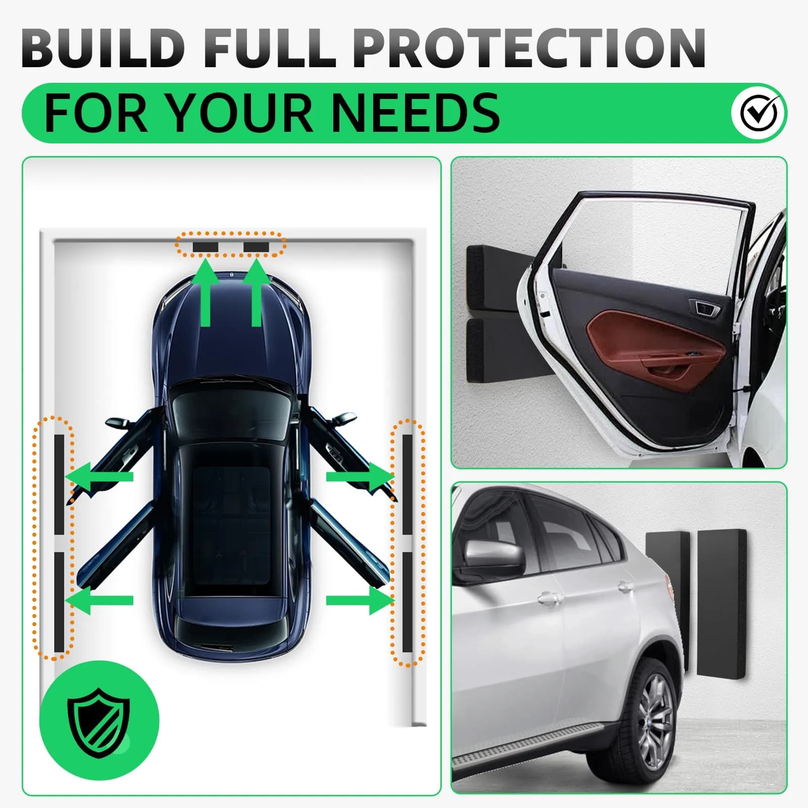 PICK FOR LIFE Garage Wall Protector Bumper Guards - 6 Pack 30cm x 10cm x 3cm | Protects Cars from Dents & Scratches - view 2