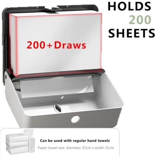 AIFUSI White Paper Towel Dispenser Holder | Holds 200 Interfolded Towels, Wall Mount for Kitchen & Bathroom thumbnail 4