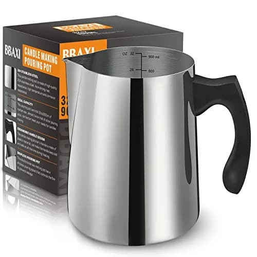 BBAXI 900ml (32oz) Stainless Steel Candle Pouring Pot with Dripless Spout | Ideal for DIY Candle Making thumbnail 1