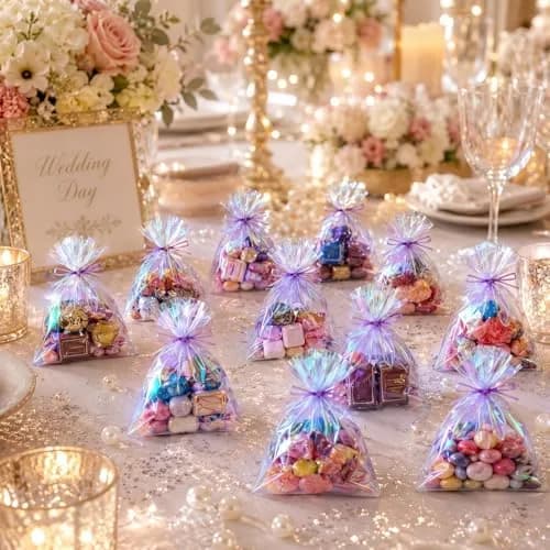 Shappy Iridescent Cellophane Bags 5 x 7 Inch | Holographic Gift Wrap for Parties thumbnail 5