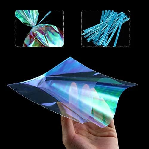 Shappy Iridescent Cellophane Bags 5 x 7 Inch | Holographic Gift Wrap for Parties thumbnail 3
