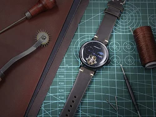 hemsut h Horween Leather Watch Band Green 20mm (0.79 inch) | Quick Release Handmade Vintage Replacement thumbnail 7