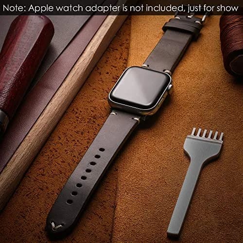 hemsut h Green Horween Leather Watch Band 22mm (0.87 inch) | Genuine USA Leather for Men thumbnail 4