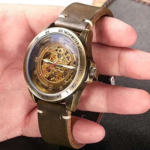 hemsut h Green Horween Leather Watch Band 22mm (0.87 inch) | Genuine USA Leather for Men thumbnail 3