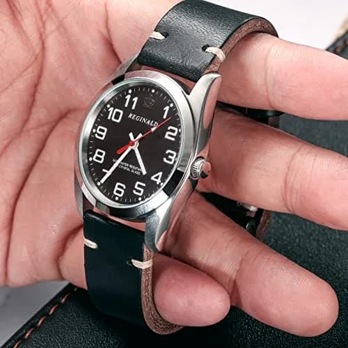 hemsut h Leather Watch Bands, Horween Leather Watch Strap for Men 18mm | Vintage Handmade Wrap thumbnail 5